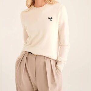 NAADAM Peanuts Game Day Snoopy Cashmere Knit Sweater size M NWOT